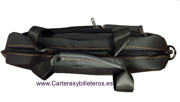 BOX LEATHER BRIEFCASE BAG WITH HANDLE AND SHOULDER BAG 