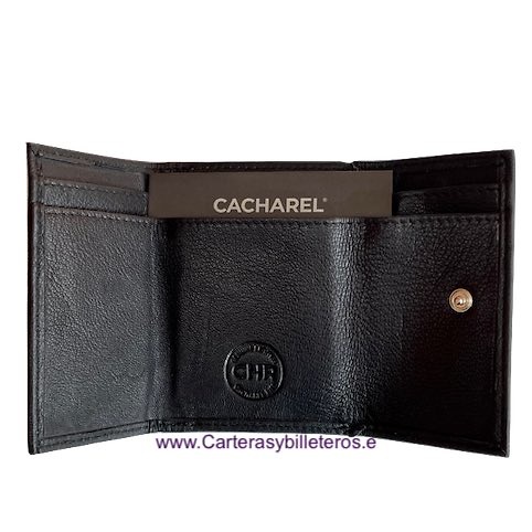 CACHAREL MEN'S SMALL LEATHER WALLET NAPALUX PURSE CARD HOLDER 