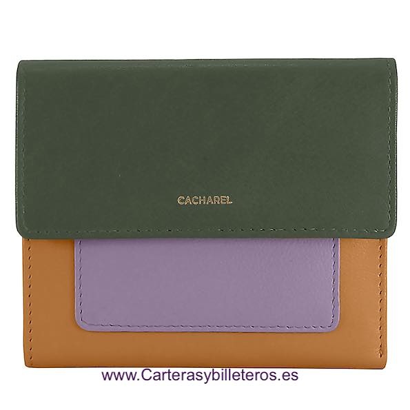 CACHAREL WOMEN'S HANDBAG MADE OF LEATHER IN A COMBINATION OF THREE VERY NICE COLOURS 