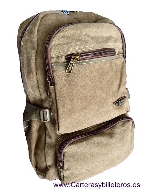 CANVAS BACKPACK EXTRA STRONG WITH 7 POCKETS 