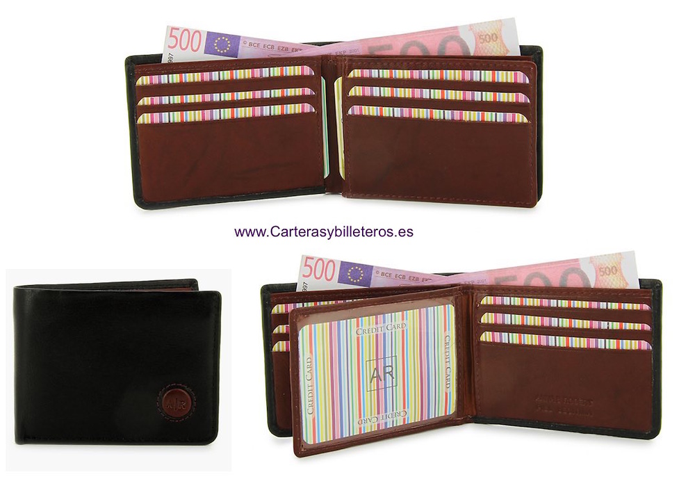 CARD FOLDER LEATHER WALLET CARD TWO TONE 