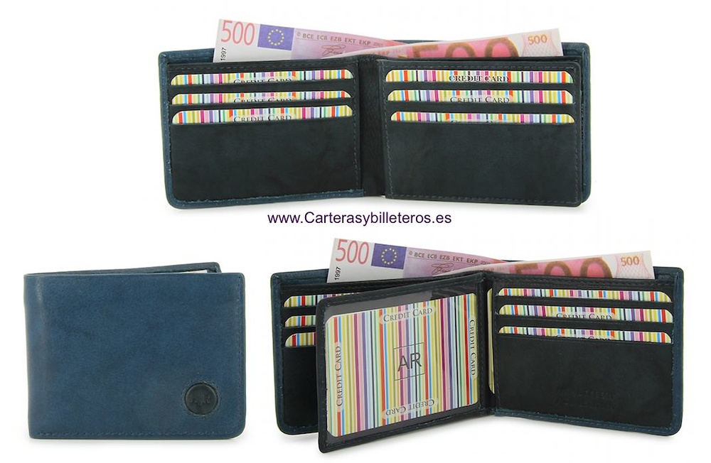 CARD FOLDER LEATHER WALLET CARD TWO TONE 