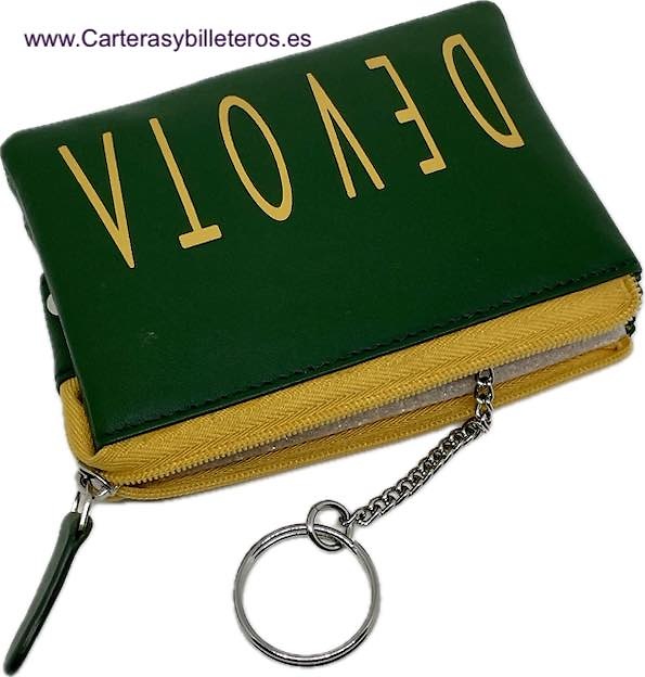 CARD HOLDER COIN PURSE WITH RING KEY RING AND FIVE COMPARTMENTS BY DEVOTA & LOMBA 