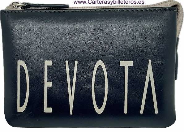 CARD HOLDER COIN PURSE WITH RING KEY RING AND FIVE COMPARTMENTS BY DEVOTA & LOMBA 