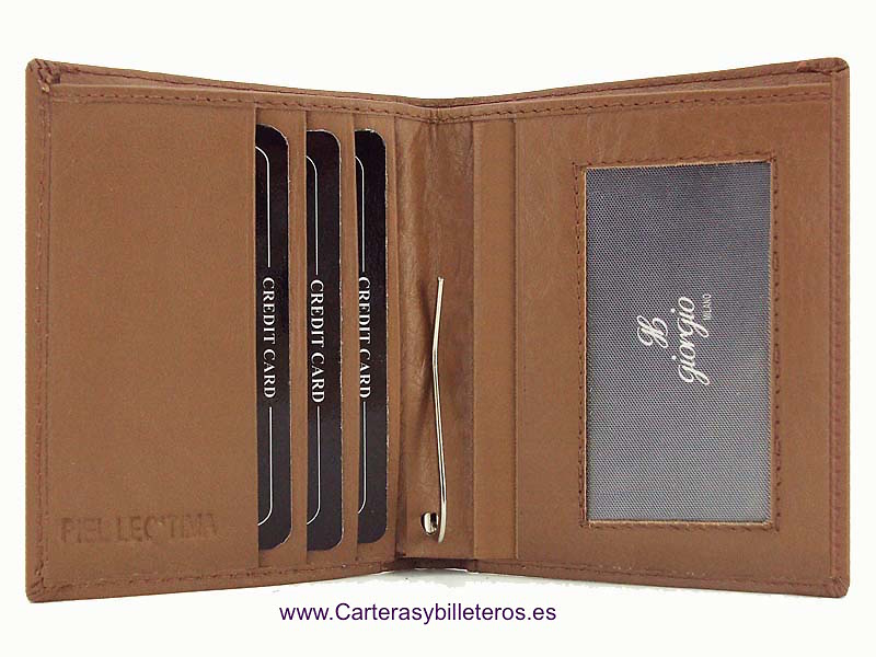 CARD HOLDER WALLET WITH CLIP FOR LEATHER CLIPS TICKETS 
