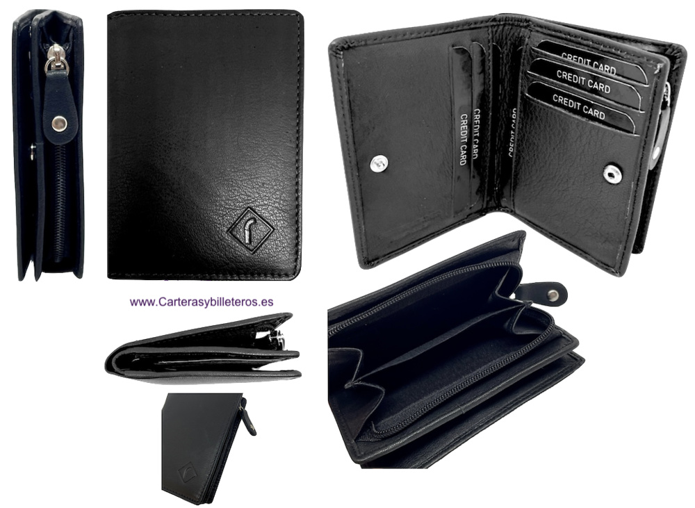 CARD WALLET SMALL LEATHER WITH PURSE 