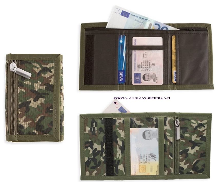 CARTERA CAZADOR DE CAMUFLAJE PARA GUIAS ARMAS CON BILLETERO 