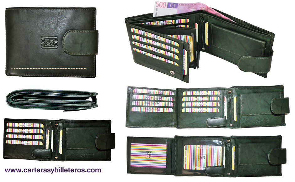 CARTERA EN PIEL PARA HOMBRE EN PIEL LUXURY CON CIERRE EXTERIOR 