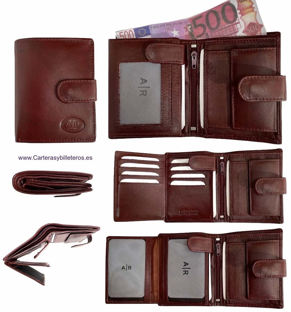 CARTERA HOMBRE DE PIEL DE CALIDAD CON BILLETERA Y PORTAMONEDAS 