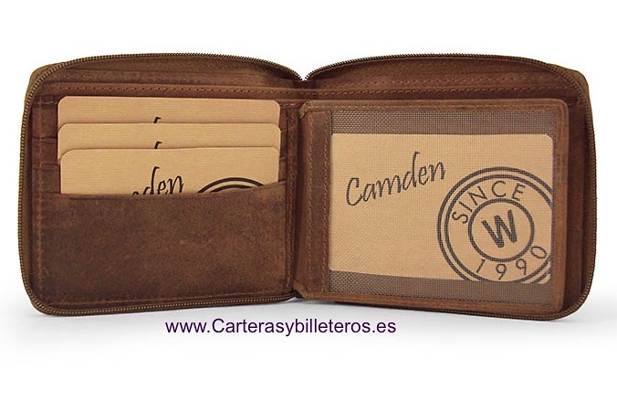 CARTERA HOMBRE PIEL CERRADA POR CREMALLERA 