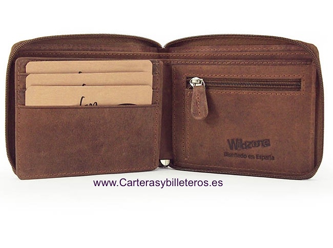 CARTERA HOMBRE PIEL CERRADA POR CREMALLERA 