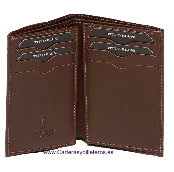 CARTERA TARJETERO HOMBRE TITTO BLUNI DE PIEL LUXURY 16 TARJETAS 