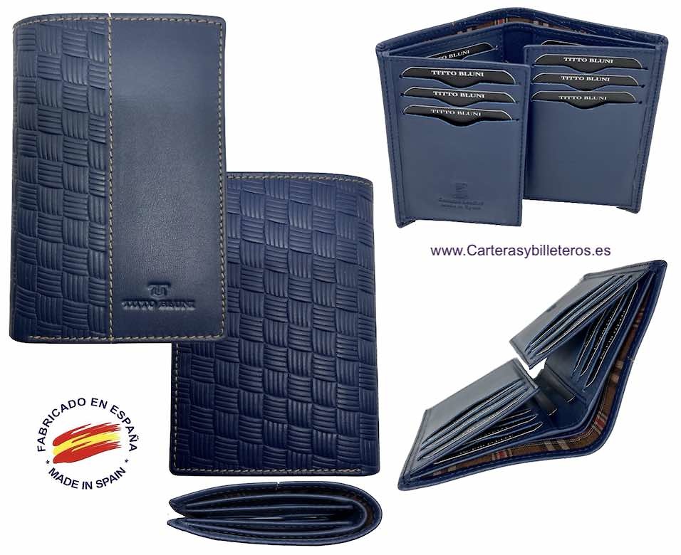 CARTERA TARJETERO HOMBRE TITTO BLUNI DE PIEL LUXURY 16 TARJETAS 