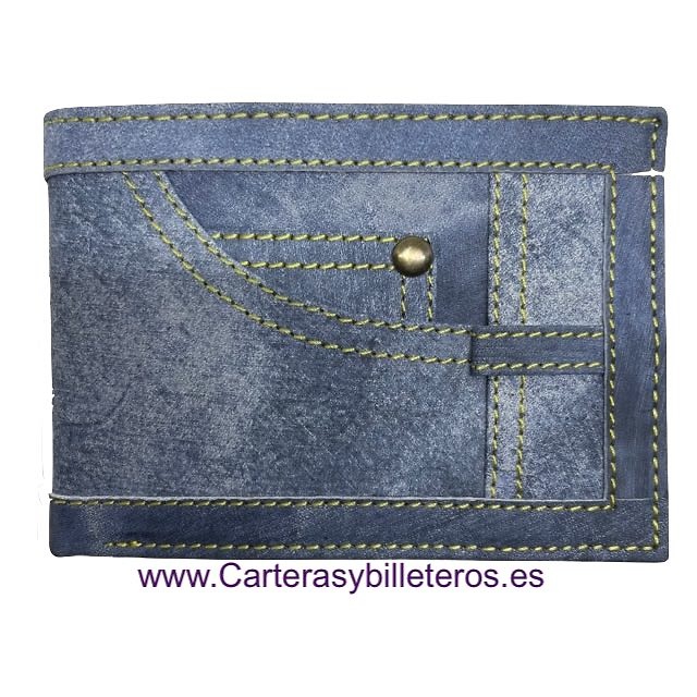 CARTERA VAQUERA DE PIEL PARA CON BILLETERA Y MONEDERO 