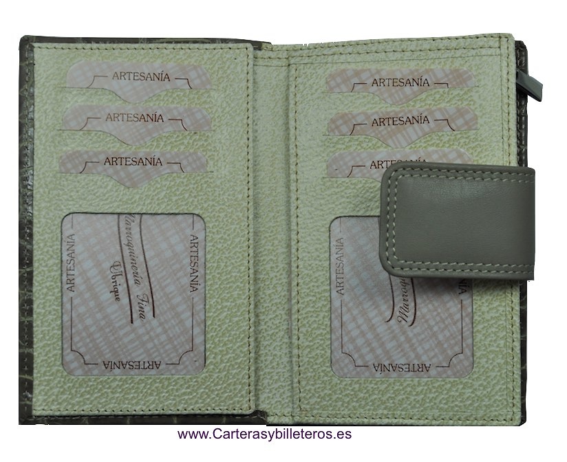 COCO LEATHER WOMEN'S WALLET WITH ZIPPER PURSE 