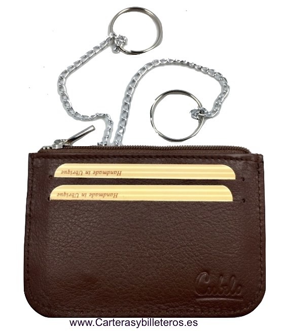 CUBILO BRAND EXTRA-FINE LEATHER KEY RINGS CARD HOLDER 