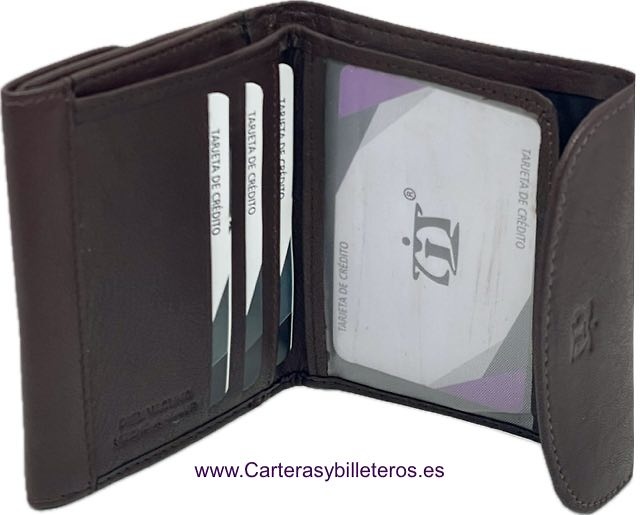 DOUBLE LEATHER COIN PURSE WITH WALLET CARD HOLDER WITH REVOLVING CLOSURE 
