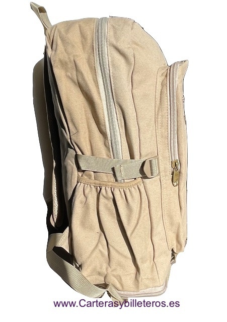 EXTRA STRONG CANVAS BACKPACK WITH 7 POCKETS AND EXPANDABLE BOTTOM SPORT 