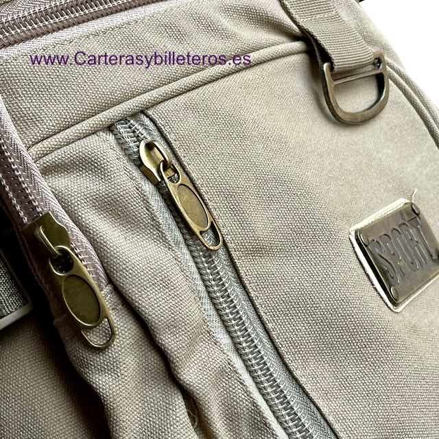 EXTRA STRONG CANVAS BACKPACK WITH 7 POCKETS AND EXPANDABLE BOTTOM 