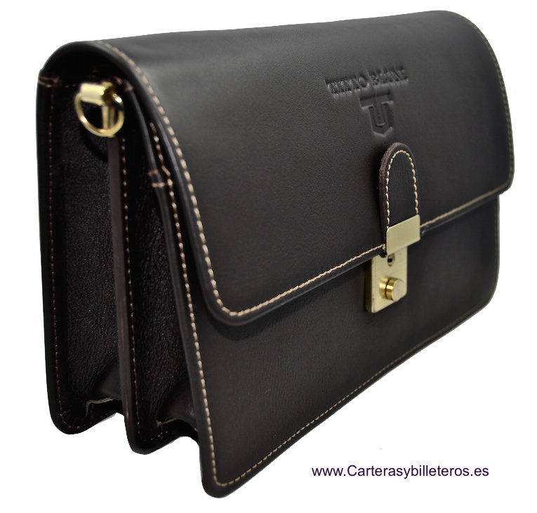 HAND BAG WITH HAND MARK TITTO BLUNI IN LEATHER MADE IN SPAIN 