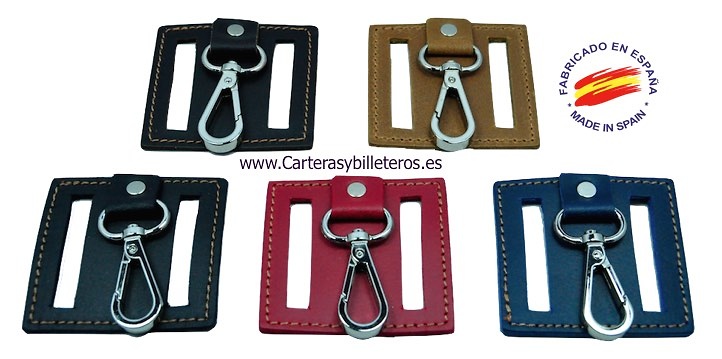 KEY CHAIN METAL WITH PIN BELT LEATHER 