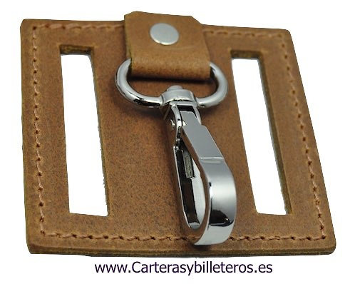 KEY CHAIN METAL WITH PIN BELT LEATHER 