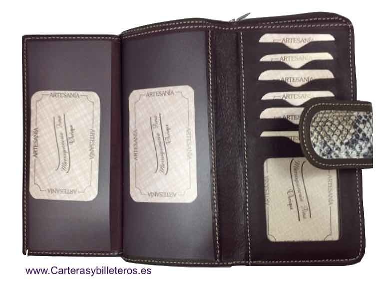 LARGE WALLET WITH PURSE CARD FOR WOMAN IN LEATHER 