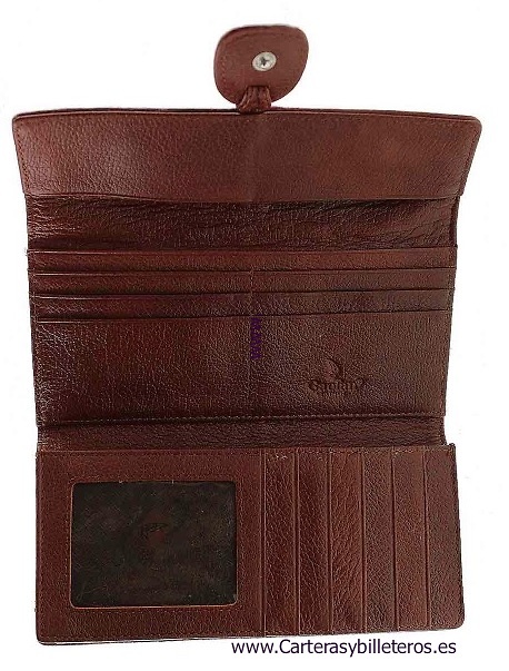 LARGE WOMAN WALLET WITH COMBINED SKIN AND JEWEL CLOSURE 