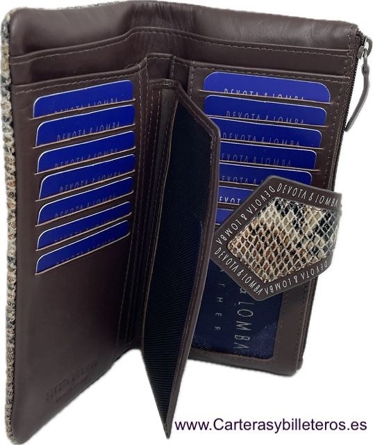LARGE WOMEN'S LEATHER WALLET WITH DOUBLE WALLET AND LARGE CAPACITY CARD HOLDER 
