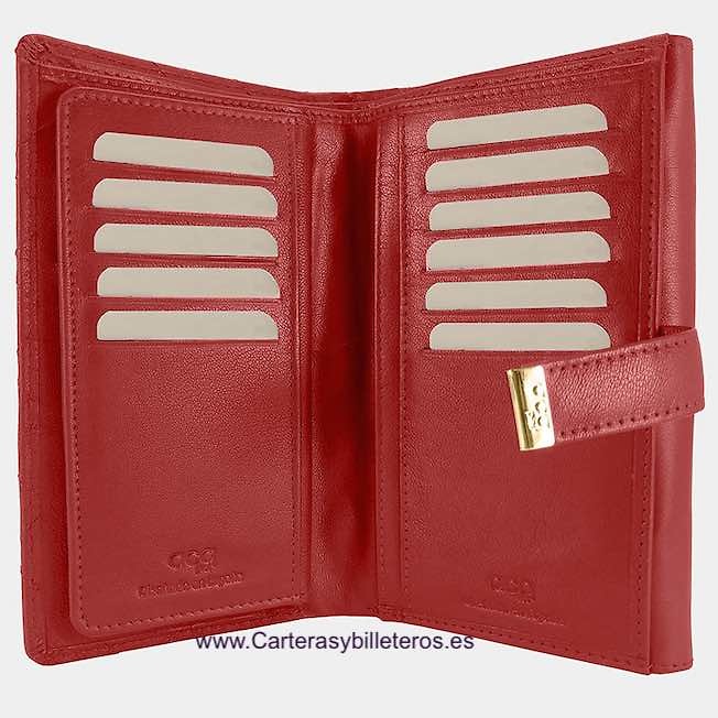 LARGE WOMEN'S NAPPA NAPPA LEATHER WALLET WITH COIN PURSE AND LARGE CARD HOLDER FOR 23 CARDS 