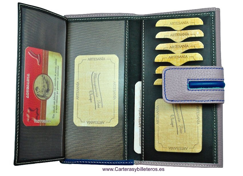 LARGUE WALLET OF WOMAN SKIN MADE IN SPAIN HANDCRAFT 