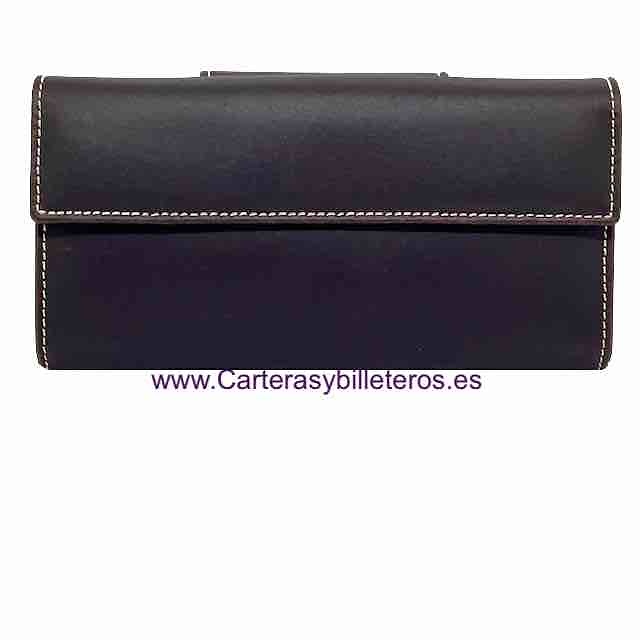 LARGUE WALLET WOMEN'S WITH A LEATHER BOW MADE IN SPAIN 