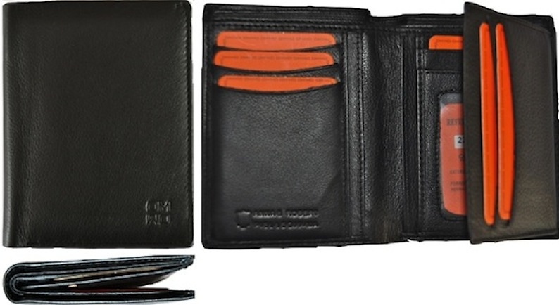 LEATHER BUSINESS CARD HOLDER WALLET NAPA HIGH GAM LUX 