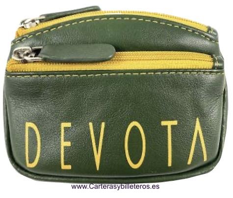 LEATHER CARD HOLDER PURSE WITH THREE COMPARTMENTS BY DEVOTA & LOMBA 