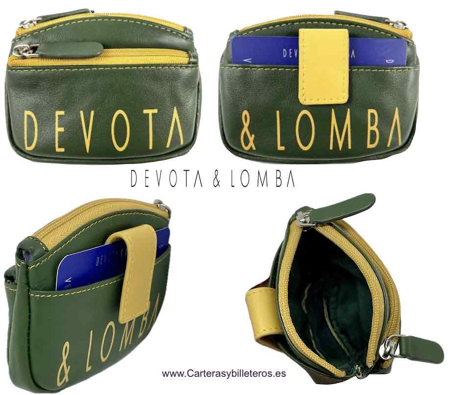 LEATHER CARD HOLDER PURSE WITH THREE COMPARTMENTS BY DEVOTA & LOMBA 