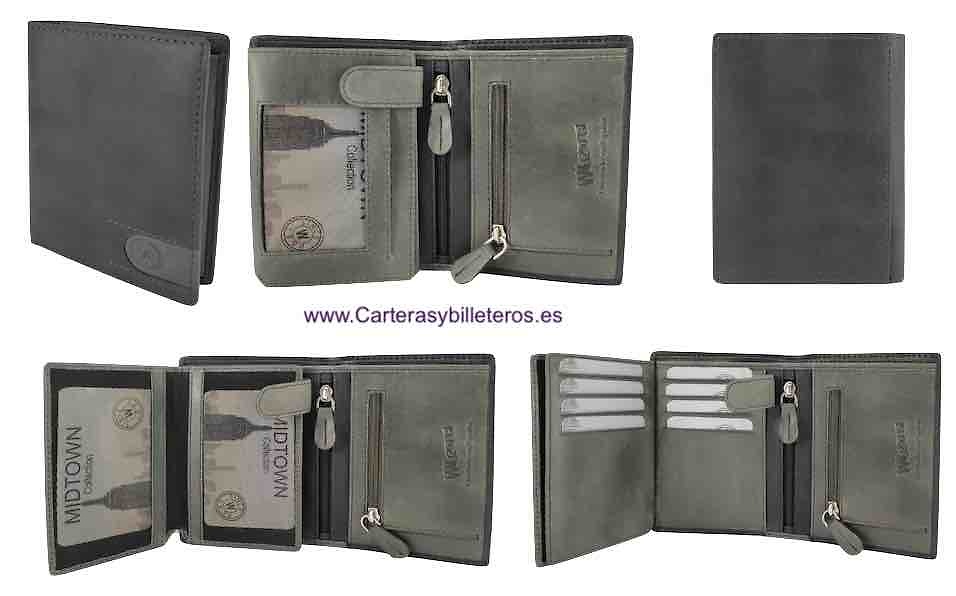 LEATHER CARD HOLDER WITH ZIPPER PURSE and RFID Security system 