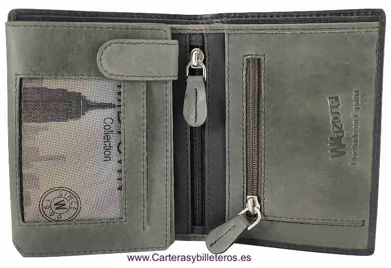 LEATHER CARD HOLDER WITH ZIPPER PURSE and RFID Security system 