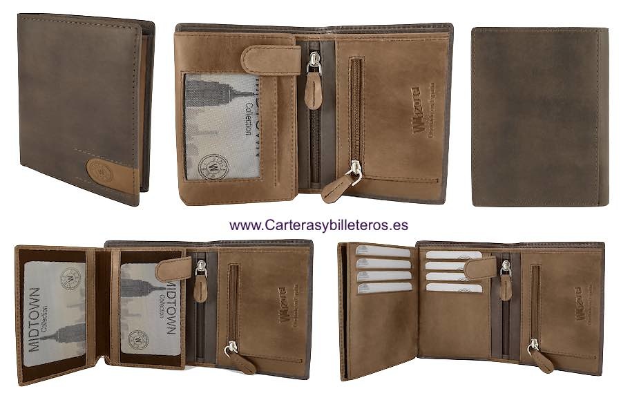 LEATHER CARD HOLDER WITH ZIPPER PURSE and RFID Security system 