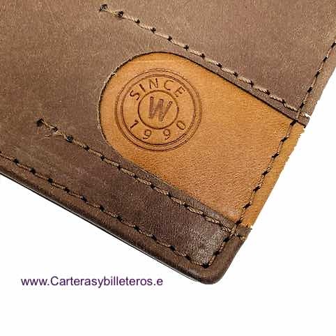 LEATHER CARD WALLET TWO TONE AND RFID 