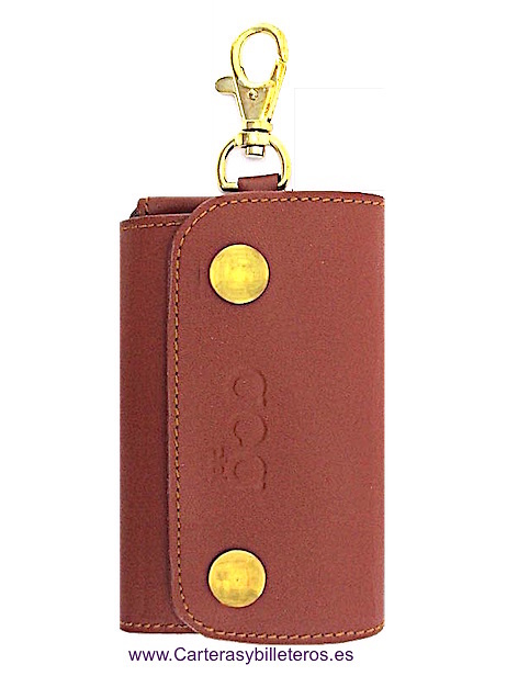LEATHER KEY RING WITH OUTER CARPET 
