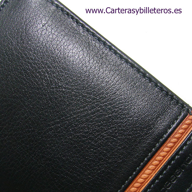 LEATHER MEN'S WALLET WITH PURSE AND EXTERIOR CLOSURE 