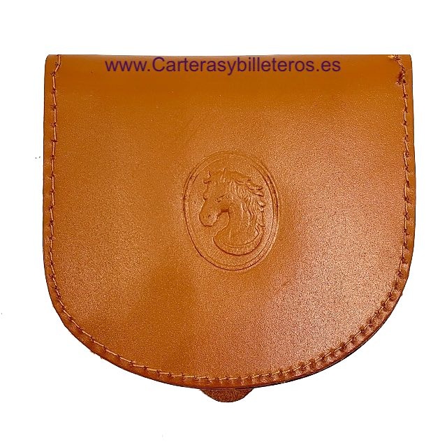 LEATHER PURSE WITH POCKET AND EMBOSSED HORSE 