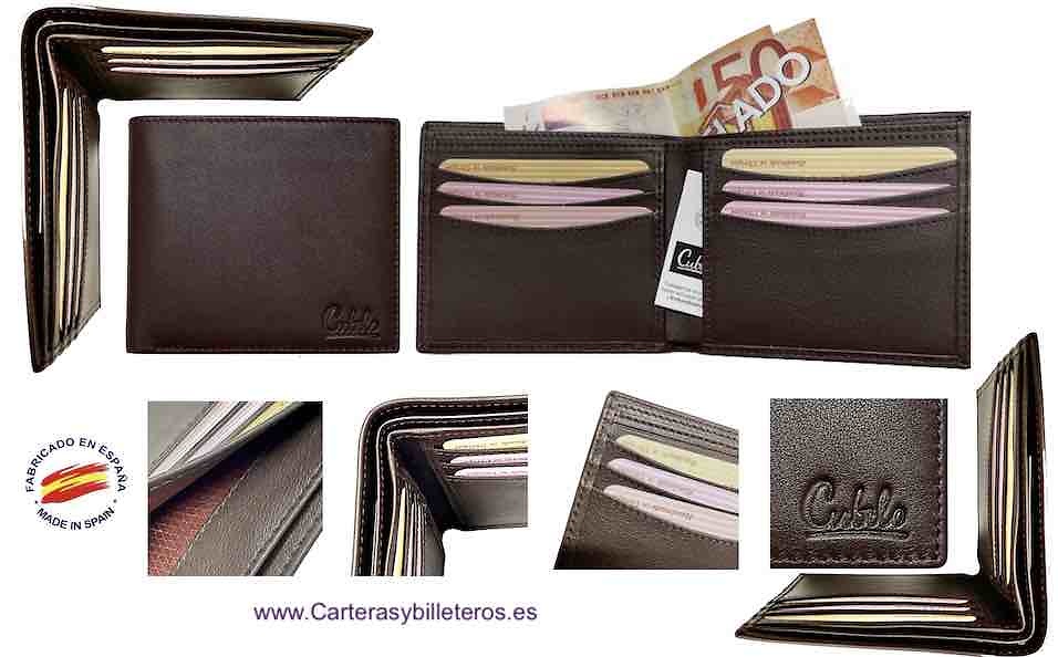 LEATHER WALLET CARD FROM UBRIQUE (SPAIN) ULTRA-THIN BRAND CUBILO 