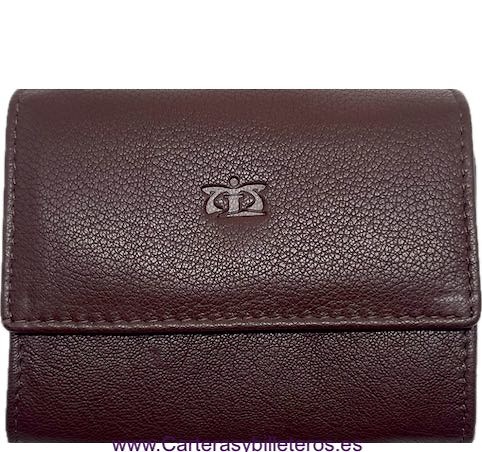 LEATHER WALLET CARD HOLDER WITH FIVE POCKETS - 2 COLOURS- 