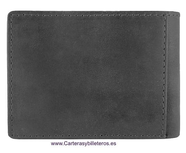 LEATHER WALLET CARD TWO TONE WITH HORIZONTAL PURSE AND RFID Security system 