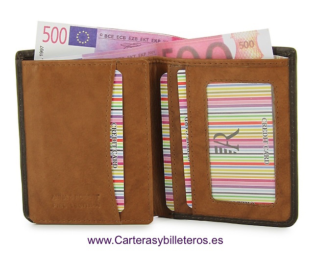 LEATHER WALLET CARD TWO TONE 
