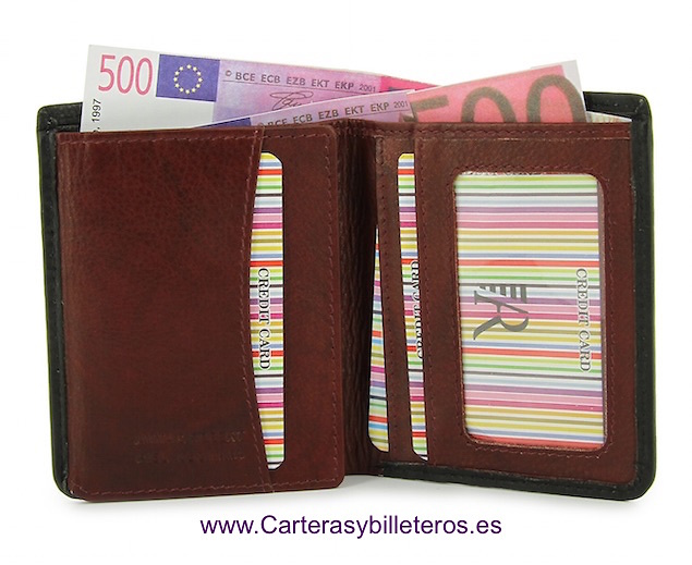 LEATHER WALLET CARD TWO TONE 