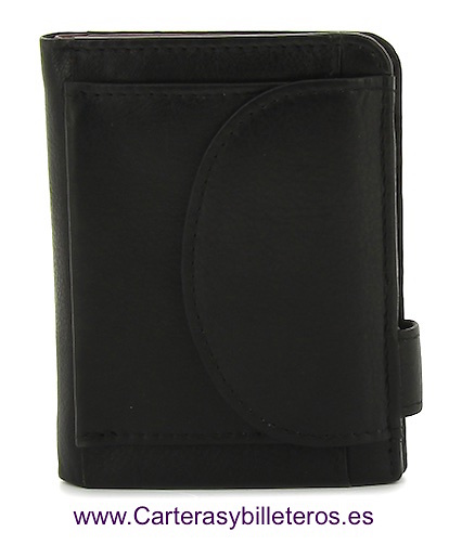 LEATHER WALLET CARD WITH PURSE TWO TONE 