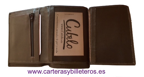 LEATHER WALLET FOR LEFT-HANDED WITH EXTERIOR CLOSURE 