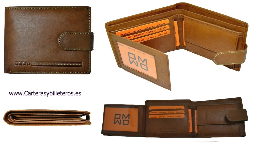 LEATHER WALLET PURSE WITH EXTERIOR CLOSING 